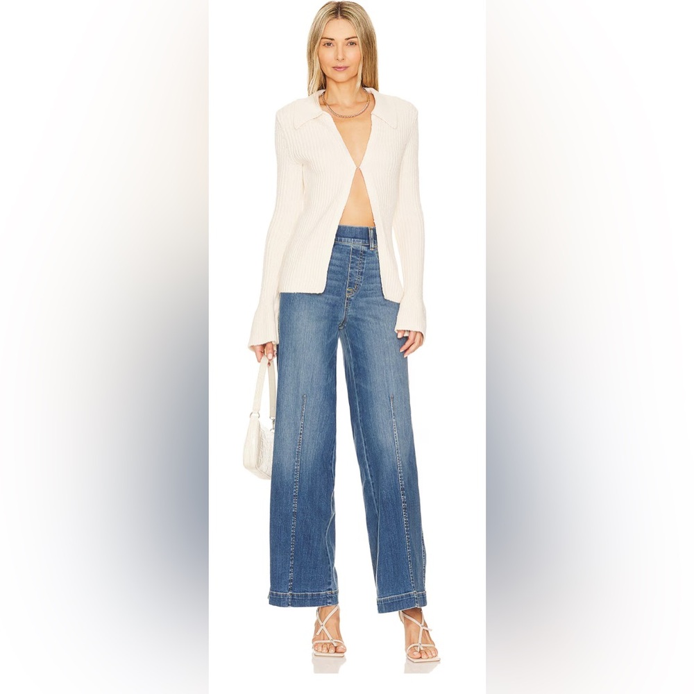 SPANX Flare & Wide Leg Jeans in Blue size M inseam 32/ rise 12